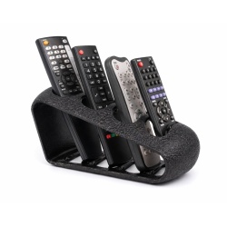 Suport telecomenzi 4 compartimente, organizator telecomenzi pentru living si birou, design modern, negru