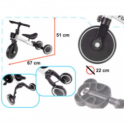 Tricicleta TRIKE FIX MINI, 3in1 adaptabila, culoare Alba - Img 3