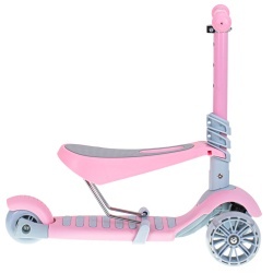 Tricicleta + Trotineta + Skateboard (3in1) roti iluminate LED - ROZ - Img 4