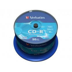Verbatim cd-r 52x 700mb spindle 50pk extra prot.