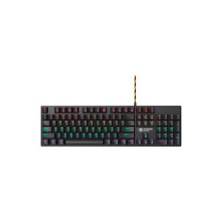 Wired black Mechanical keyboard With colorful lighting system104PCS rainbow backlight LED,also can custmized backlight,1.8M braided cable length,rubber feet,English layout double injection,Numbers 104 keys,keycaps,0.7kg, Size 429*124*35mm