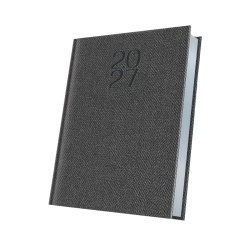 AGENDA DATATA A5 352PAG PREMIUM DELUXE BARD COPERTA PIELE SINTETICA GRI FOLIO ARGINTIU 2027