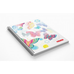 AGENDA NEDATATA 17X24 CM CU SPIRA, COPERTA TARE, 192PAGINI, MOTIV FLUTURI - Img 2