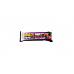 Baton energizant Power Pro Plus 30% proteina Fara Zahar, multivitamine cu aroma de fructe de padure Nature Tech