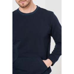 Bluza coton casual barbati navy-l - Img 6