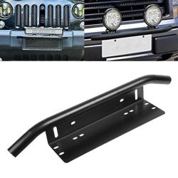 Bullbar aluminiu vopsit in camp electrostatic cu suport numar si proiectoare pentru vehicule offroad, culoare Neagra - Img 5