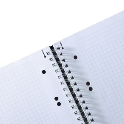 Caiet Herlitz, A5, 80 file, cu spirala, patratele, coperta pp cu elastic, 4 perforatii, negru opac - Img 4