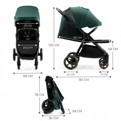 CARUCIOR SPORT, ULTRA COMPACT, KINDERKRAFT MITZY, 0-22 KG, JADE GREEN - Img 5