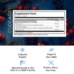 Codeage Berberine Phytosome,formula Pentru Echilibru Glicemic Si Sustinerea Metabolismului Cu Berberina, 60 Cps - Img 9