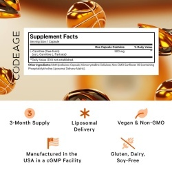 Codeage Liposomal L-carnitine+ , L-carnitina Lipozomala Pentru Energie Celulara Si Suport Metabolic, 90 Cps - Img 5