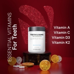 Codeage Teeth & Gums Vitamins, Daily Multivitamins & Minerals + Collagen, Complex De Vitamine, Minerale Si Colagen Pentru Dinti Si Gingii, 90 Cps - Img 4