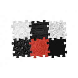 Covoras ortopedic senzorial puzzle Set Rosu si Negru pentru bebelusi Muffik - Img 3