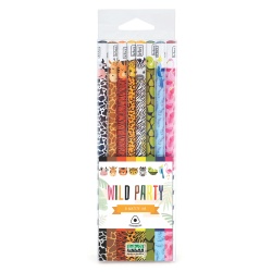 Creion grafic cu cu pattern animale HB, set 8 creioane - Img 1