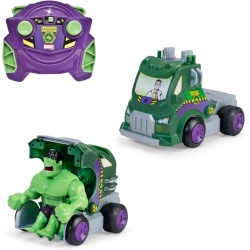 DICKIE TOYS MARVEL RAZBUNATORII MASINA RC CU TELECOMANDA 2.4GHz HULK SMASH CU SUNETE SCARA 1 LA 24 - Img 2