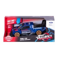 DICKIE TOYS PULL BACK MOTORSPORTS MASINA FORD F 150 LIGHTNING SUPERTRUCK CU LUMINI SI SUNETE 28CM