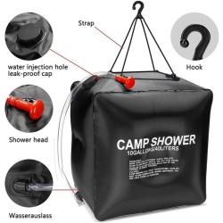 Dus solar suspendat pentru camping sau plaja, capacitate 40l, culoare Neagra - Img 4