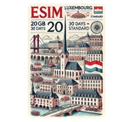 eSIM Luxembourg, 20GB, 30 Days, Standard