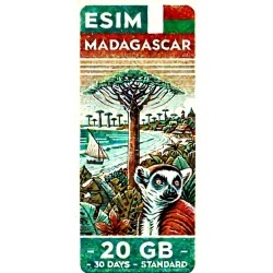 eSIM Madagascar, 20GB, 30 Days, Standard