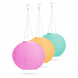 Felinar solar - 3 culori - LED alb rece - 28 cm - Img 2