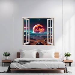 Folie imprimata color pentru decor perete locuinta, dimensiune 125 x 110cm, model: VIEW TO HAVEN 33 - Img 1