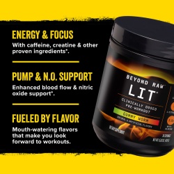 Gnc Beyond Raw Lit, Formula Pre-workout, Cu Aroma De Pepene, 402 G - Img 6