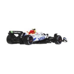 HOT WHEELS PREMIUM REAL RIDERS FORMULA 1 2024 MASINUTA METALICA VISA CASH APP RACING BULLS FORMULA ONE TEAM SCARA 1 LA 64 - Img 2
