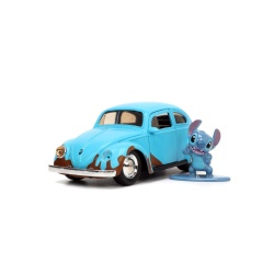 JADA DISNEY STITCH SET FIGURINA STITCH SI MASINUTA METALICA VOLKSWAGEN BEETLE SCARA 1 LA 32 - Img 2