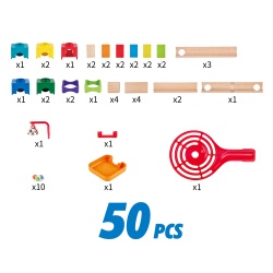 Jucarie din lemn - Marble Run Crazy Rollers (50 piese) - Img 6