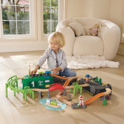 Jucarie din lemn - Tren in cutie tip locomotiva - Img 11