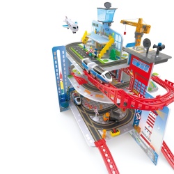 Jucarie din lemn - Tren Mega City (55 piese) - Img 4