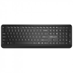 Kit TASTATURA si Mouse DELUX, "KA190+M320", wireless, 104 taste format standard, mouse , 3/1 butoane, negru, "KA190G" (include TV 0.75 lei) - Img 1