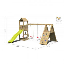 Loc de joaca din lemn Fungoo FLEPPI cu 2 leagane si catarator 04630PK - Img 3