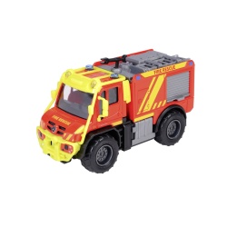 MAJORETTE MASINA METALICA DE POMPIERI MERCEDES UNIMOG U530 SCARA 1 LA 43 - Img 2