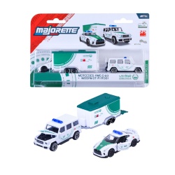 MAJORETTE SET REMORCA DE POLITIE DUBAI DELUXE MERCEDES AMG G63 SI MASINUTA NISSAN GT-R R35 - Img 3