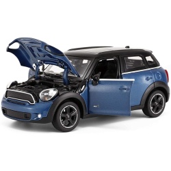 MASINUTA METALICA MINICOOPER ALBASTRU SCARA 1 LA 24 - Img 1