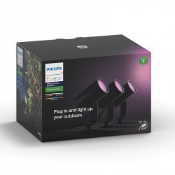Pachet 3 spoturi LED RGB pentru exterior Philips Lily Hue, 3x8W (49W), 600 lm, lumina alba si colorata, IP65, 19.4 cm - Img 6