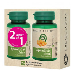 PACHET SPIRULINA & CATINA 60cpr 1+1 (cadou) DACIA PLANT