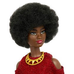 PAPUSA BARBIE FASHIONISTA MULATRA CU PAR AFRO - Img 6