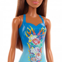 Papusa barbie satena cu costum de baie albastru - Img 5