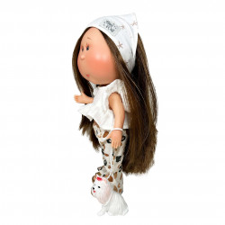 Papusa Nines D'Onil, Mia, cu parul saten drept, cu catel, cu articulatii, cu miros de vanilie, 30 cm - Img 4