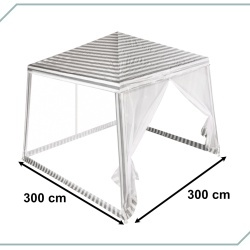 Pavilion de gradina, cort pentru petreceri, foișor cu plasa de tantari, culoare alb/verde, dimensiune 3 x 3 m - Img 4