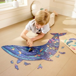 Puzzle - Balena cu cocoasa cu piese tematica ocean, 200 piese - Img 10