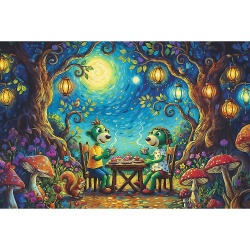 PUZZLE TREFL 100 FAMILIA TREFLIK INSPIRAT DE ARTA INTALNIRE INTR-O CAFENEA - Img 2