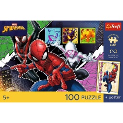 PUZZLE TREFL 100 PREMIUM PLUS KIDS MARVEL SPIDERMAN EROIC CU POSTER - Img 4