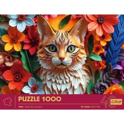 PUZZLE TREFL 1000 EDITIA ANIVERSARA 40 DE ANI 3D PISICA - Img 3