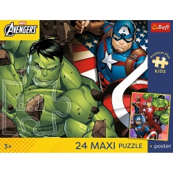 PUZZLE TREFL 24 MAXI PREMIUM PLUS KIDS RAZBUNATORII EROII VISELOR CU POSTER - Img 4