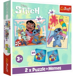 PUZZLE TREFL 2IN1 MEMO MOOMIN DISNEY STITCH LILO - Img 1