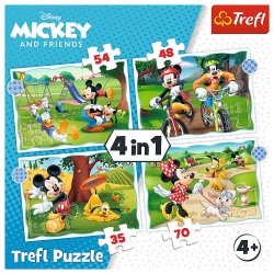 PUZZLE TREFL 4IN1 MICKEY MOUSE ZIUA DEOSEBITA - Img 6