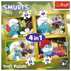 PUZZLE TREFL 4IN1 STRUMFII VIATA IN SATUL STRUMFILOR - Img 6