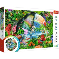 PUZZLE TREFL SPIRAL 1040 PIESE ANIMALE TROPICALE - Img 1